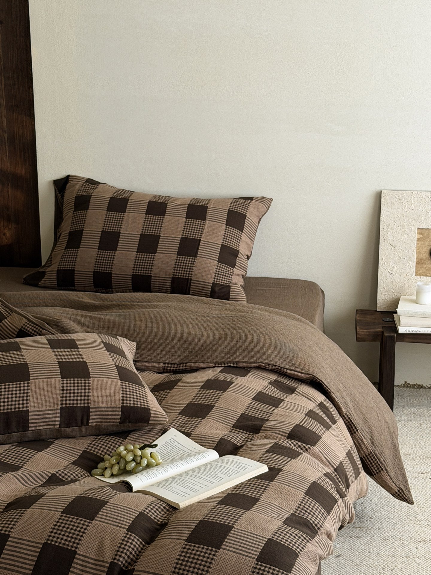 Chestnut Gingham Cotton Muslin Comforter original reference image 9