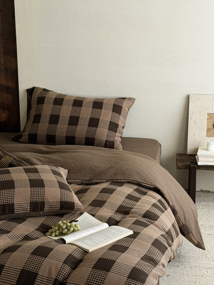 Chestnut Gingham Cotton Muslin Comforter original reference image 9