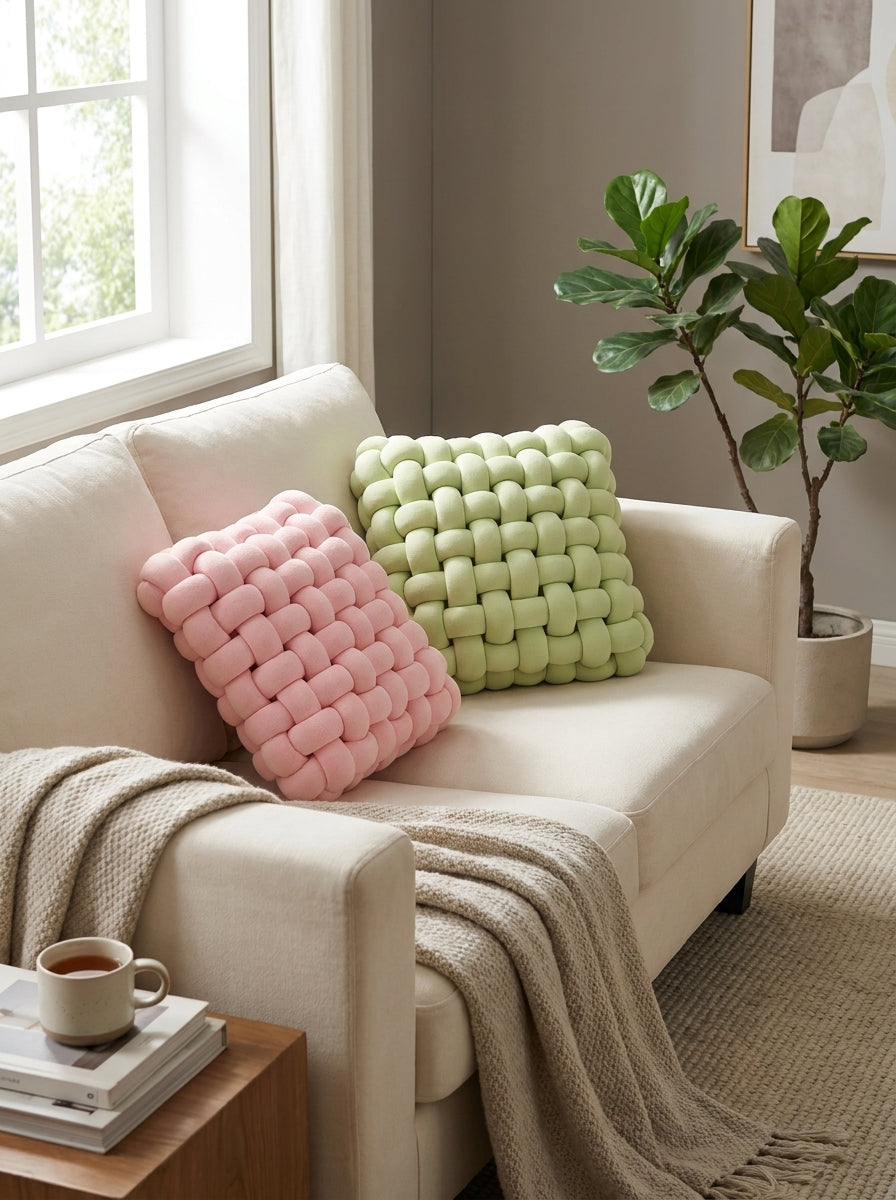 Chunky Braided Cushion lifestyle image