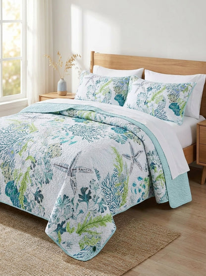 Coastal Starfish & Coral Quilt main image