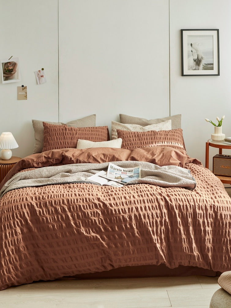 Cocoa Hearth Cotton Seersucker Comforter original reference image 1