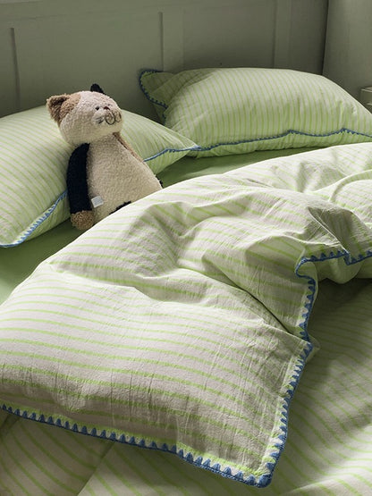 Colorblock Stitch Washed Cotton Duvet Cover original reference image 72