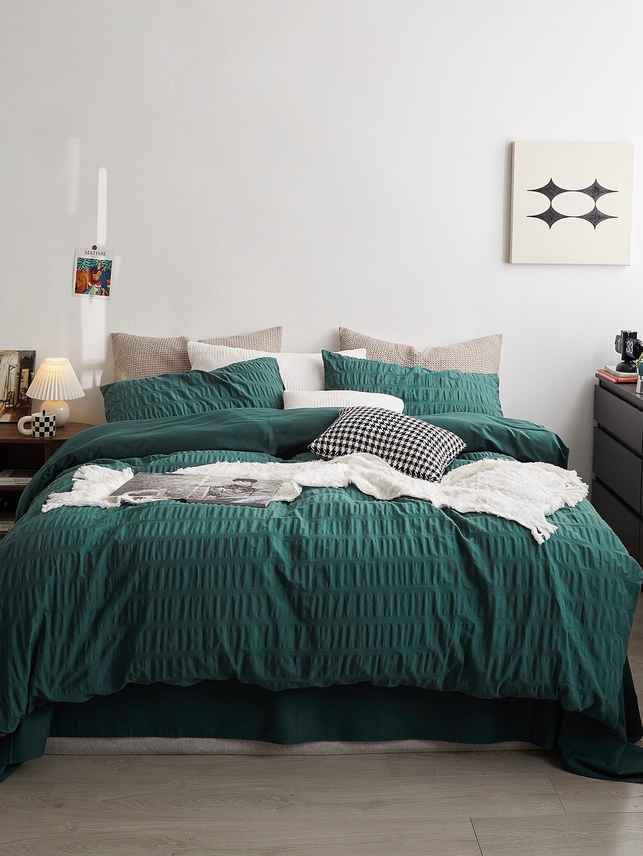 Emerald Ripple Cotton Seersucker  Comforter original reference image 5
