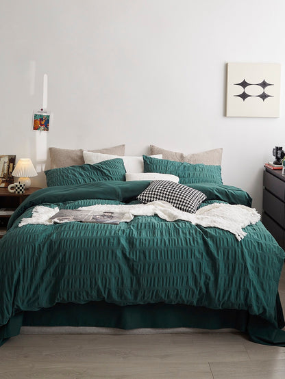 Emerald Ripple Cotton Seersucker  Comforter original reference image 5