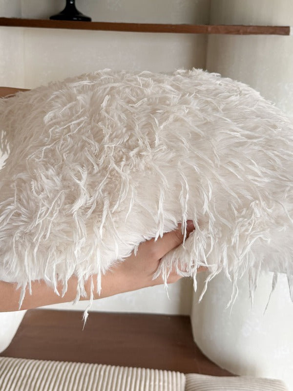 Feather Plush Faux Fur Throw Pillow original reference image 1