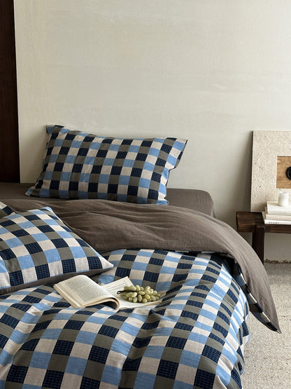 Harbor Gingham Cotton Muslin Comforter original reference image 4