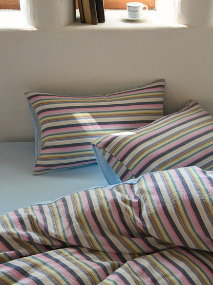 Harbor Stripe Cotton Muslin Comforter original reference image 1