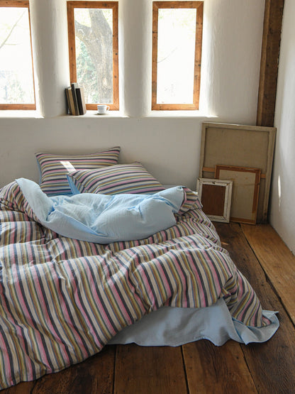 Harbor Stripe Cotton Muslin Comforter original reference image 4