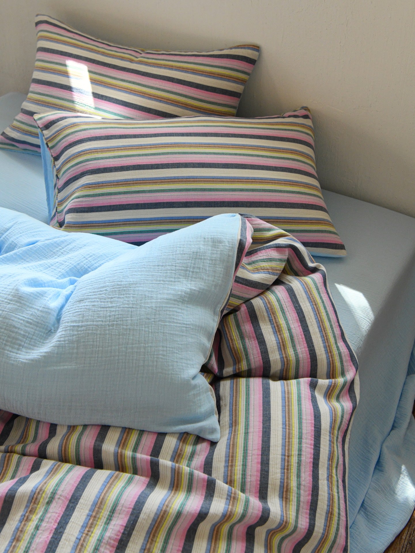 Harbor Stripe Cotton Muslin Comforter original reference image 5