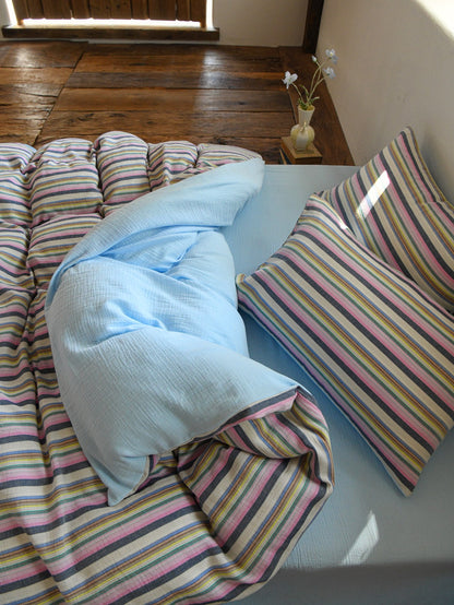 Harbor Stripe Cotton Muslin Comforter original reference image 6