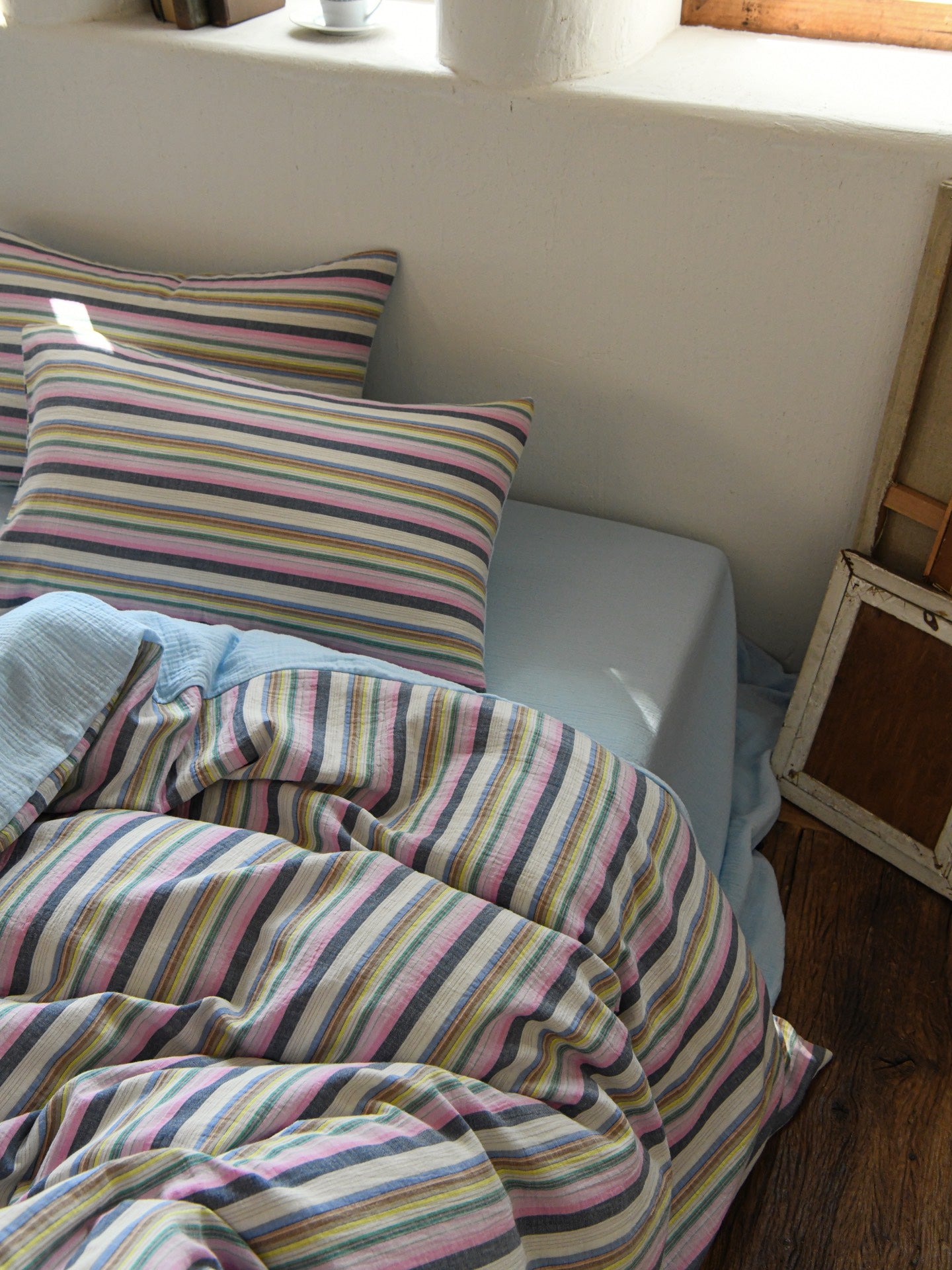 Harbor Stripe Cotton Muslin Comforter original reference image 7