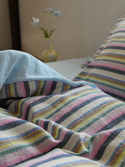 Harbor Stripe Cotton Muslin Comforter original reference image 8