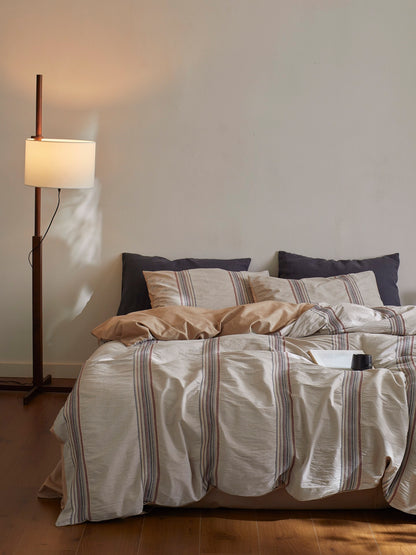 Heritage Stripe Cotton Jacquard Comforter - Clay original reference image 4