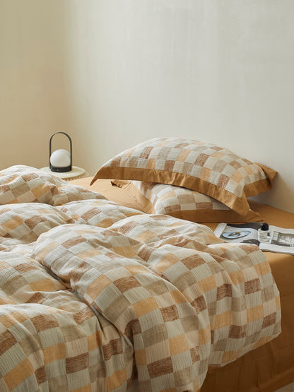 Honey Loft Check Cotton Jacquard Comforter original reference image 3