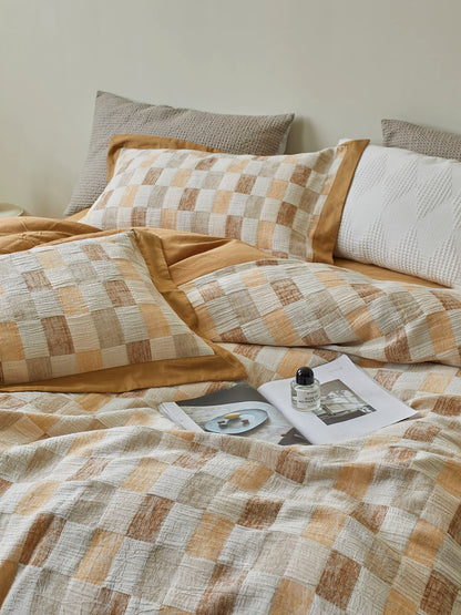 Honey Loft Check Cotton Jacquard Comforter original reference image 4