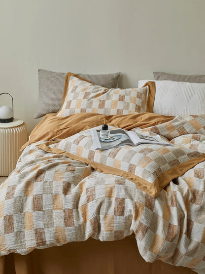Honey Loft Check Cotton Jacquard Comforter original reference image 5