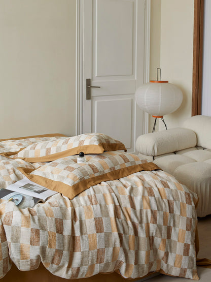 Honey Loft Check Cotton Jacquard Comforter original reference image 6