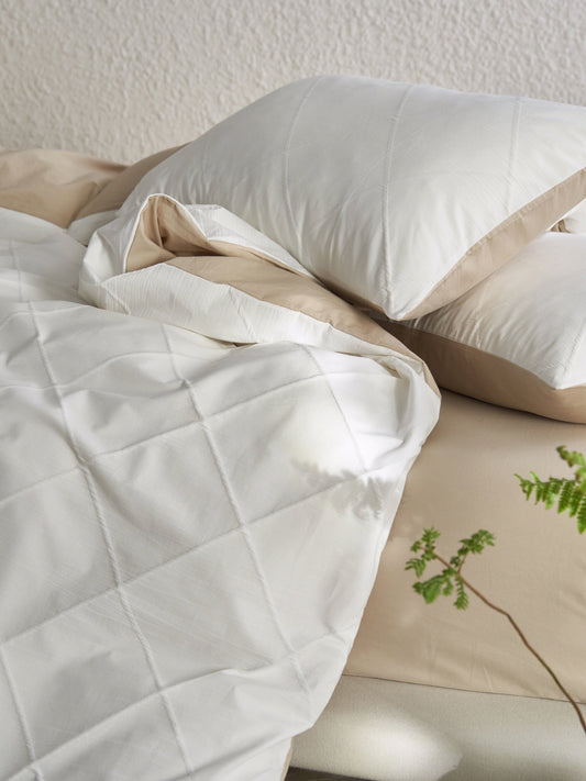 Ivory Haven Cotton Jacquard Duvet Cover original reference image 1