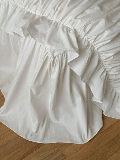 Ivory White Embroidered Ruffle Comforter Set original reference image 9