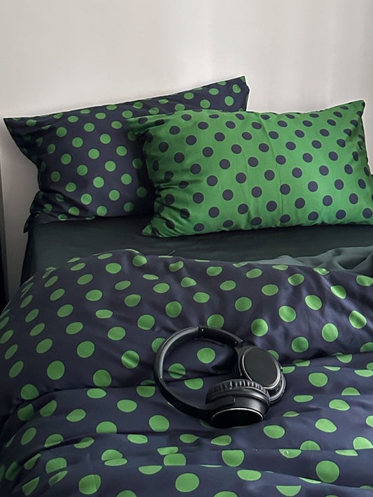 Juniper Dot Printed Cotton Sateen Duvet Cover original reference image 1