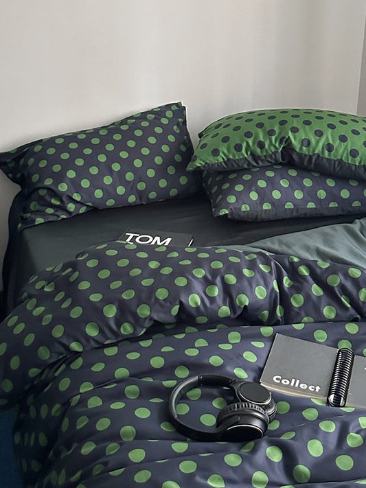 Juniper Dot Printed Cotton Sateen Duvet Cover original reference image 2