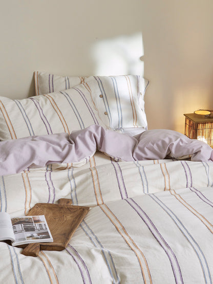Lavender Meadow Stripe Cotton Jacquard Comforter original reference image 8