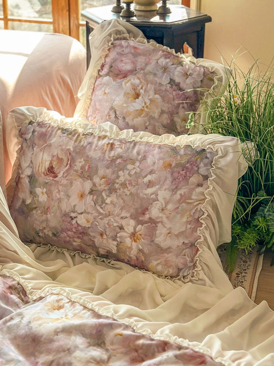 Maison Ruffle Printed Cotton Muslin Duvet Cover original reference image 1