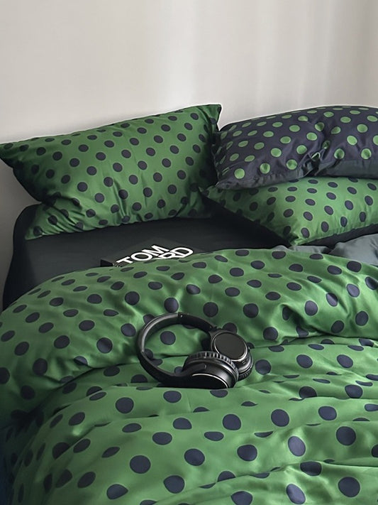 Matcha Dot Printed Cotton Sateen Duvet Cover original reference image 1