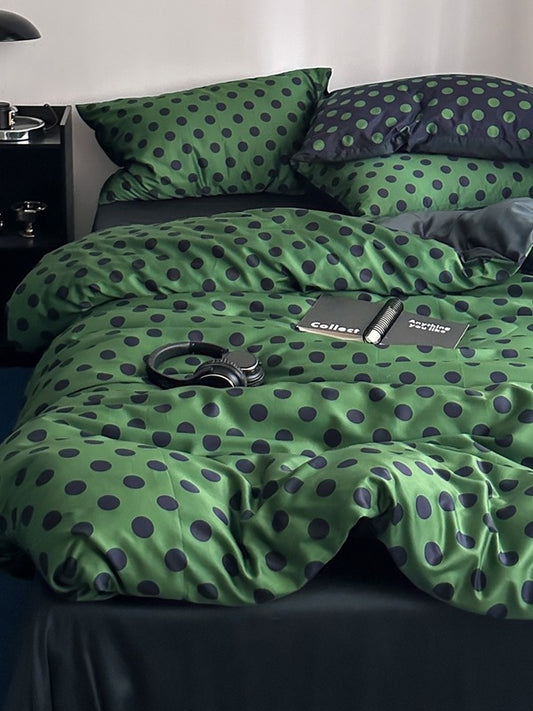 Matcha Dot Printed Cotton Sateen Duvet Cover original reference image 2