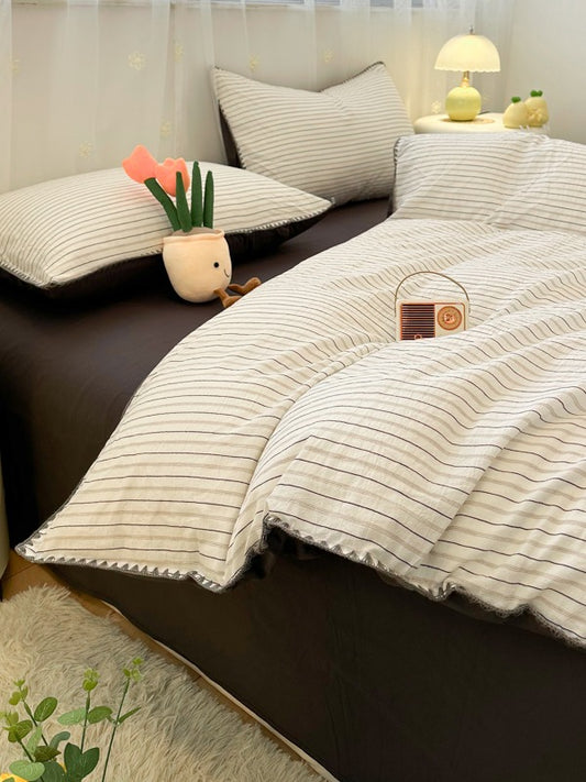 Meridian Stitch Washed Cotton Duvet Cover original reference image 1