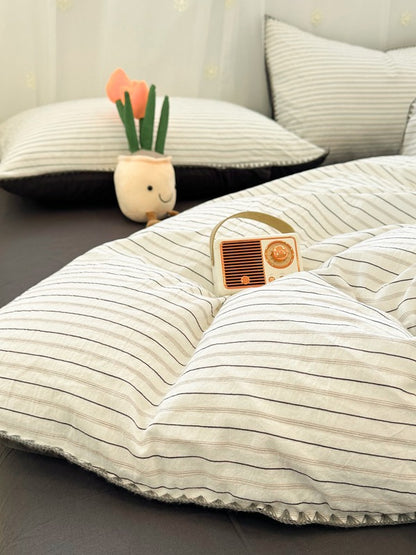 Meridian Stitch Washed Cotton Duvet Cover original reference image 2