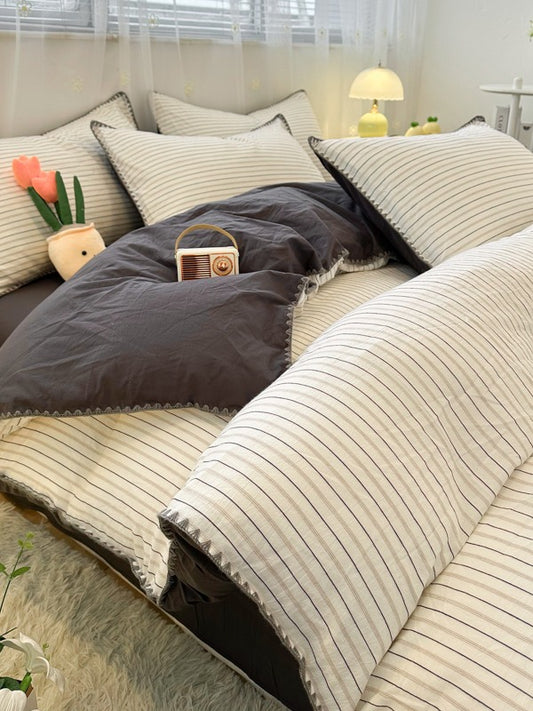 Meridian Stitch Washed Cotton Duvet Cover original reference image 6