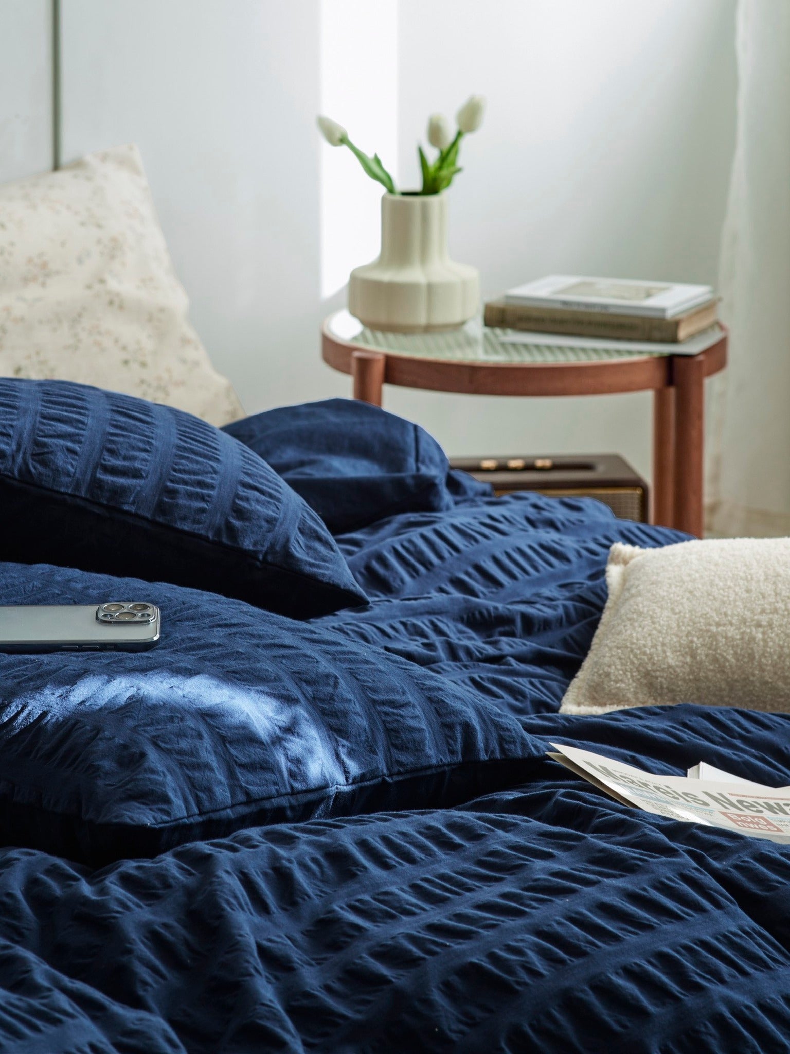 Midnight Tide Cotton Seersucker Comforter original reference image 6