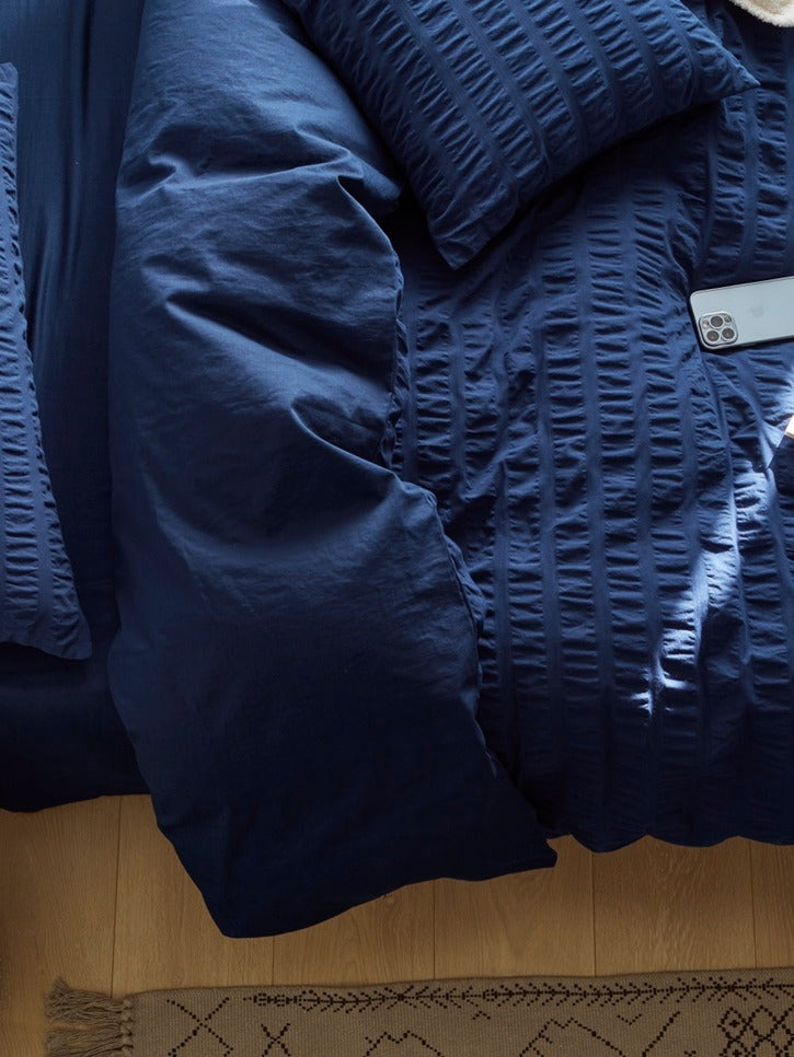 Midnight Tide Cotton Seersucker Comforter original reference image 7