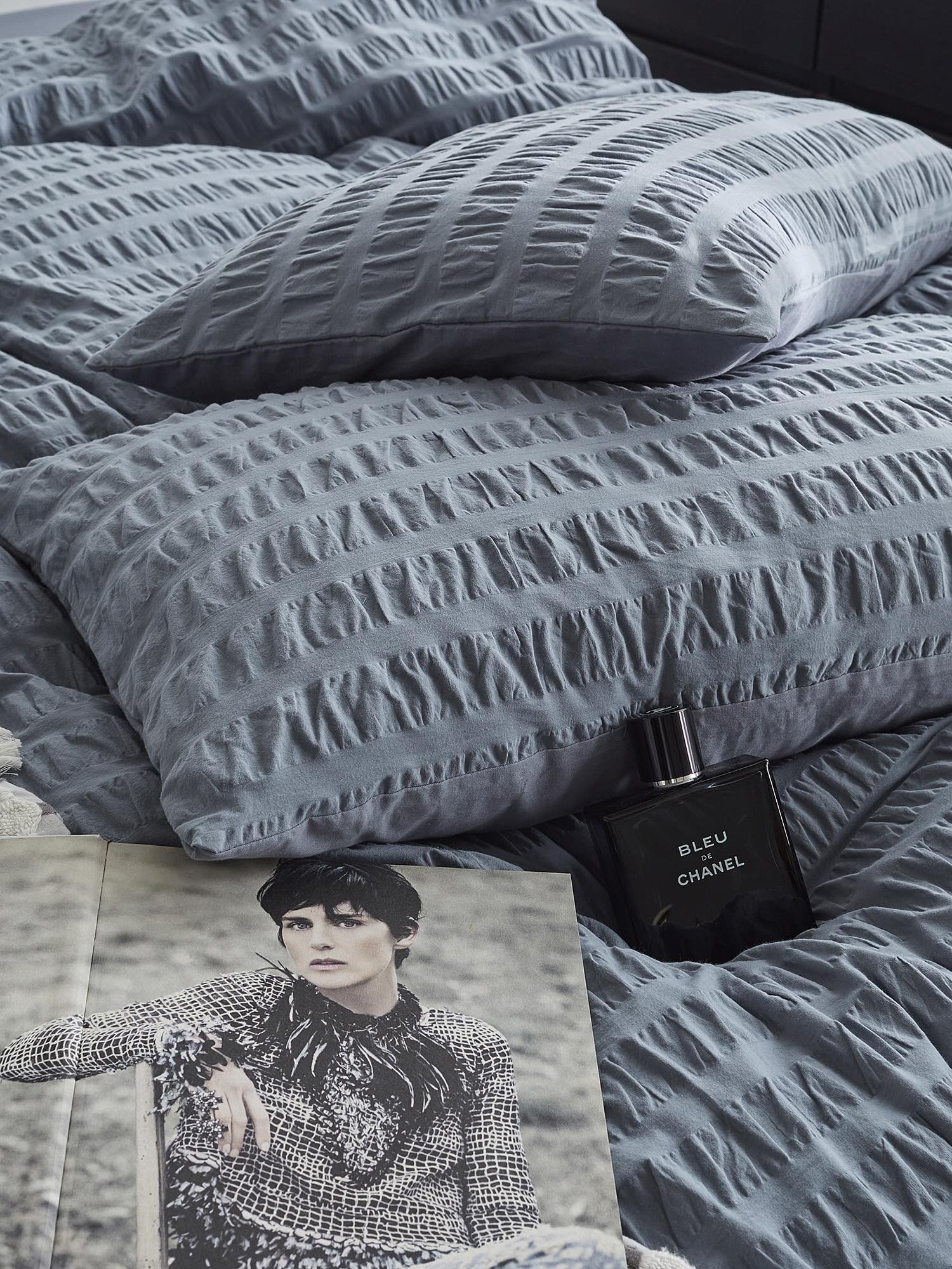 Mist Blue Cotton Seersucker Comforter original reference image 4