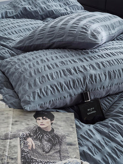 Mist Blue Cotton Seersucker Comforter original reference image 4
