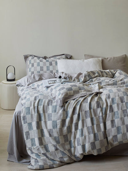 Mist Loft Check Cotton Jacquard Comforter original reference image 2