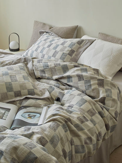 Mist Loft Check Cotton Jacquard Comforter original reference image 8
