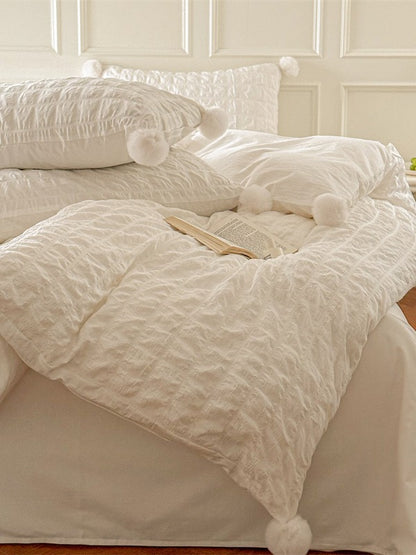 Pom Cloud Cotton Seersucker Duvet Cover original reference image 5