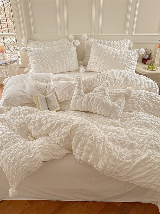 Pom Cloud Cotton Seersucker Duvet Cover original reference image 6