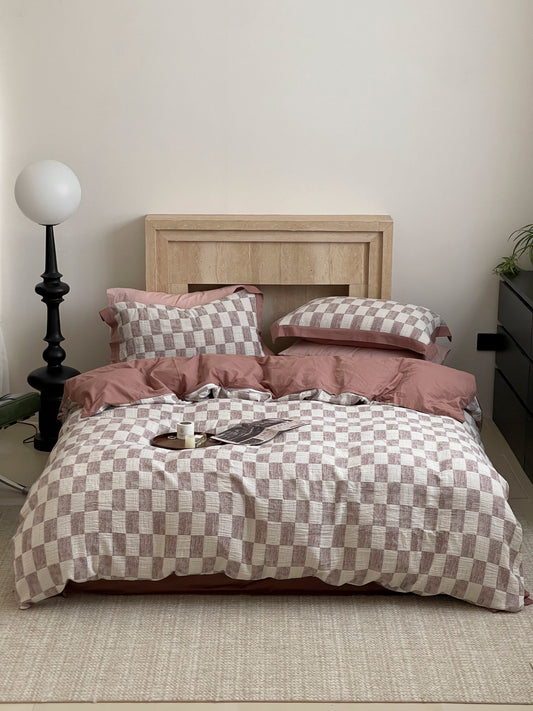 Rose Loft Check Cotton Jacquard Comforter original reference image 1