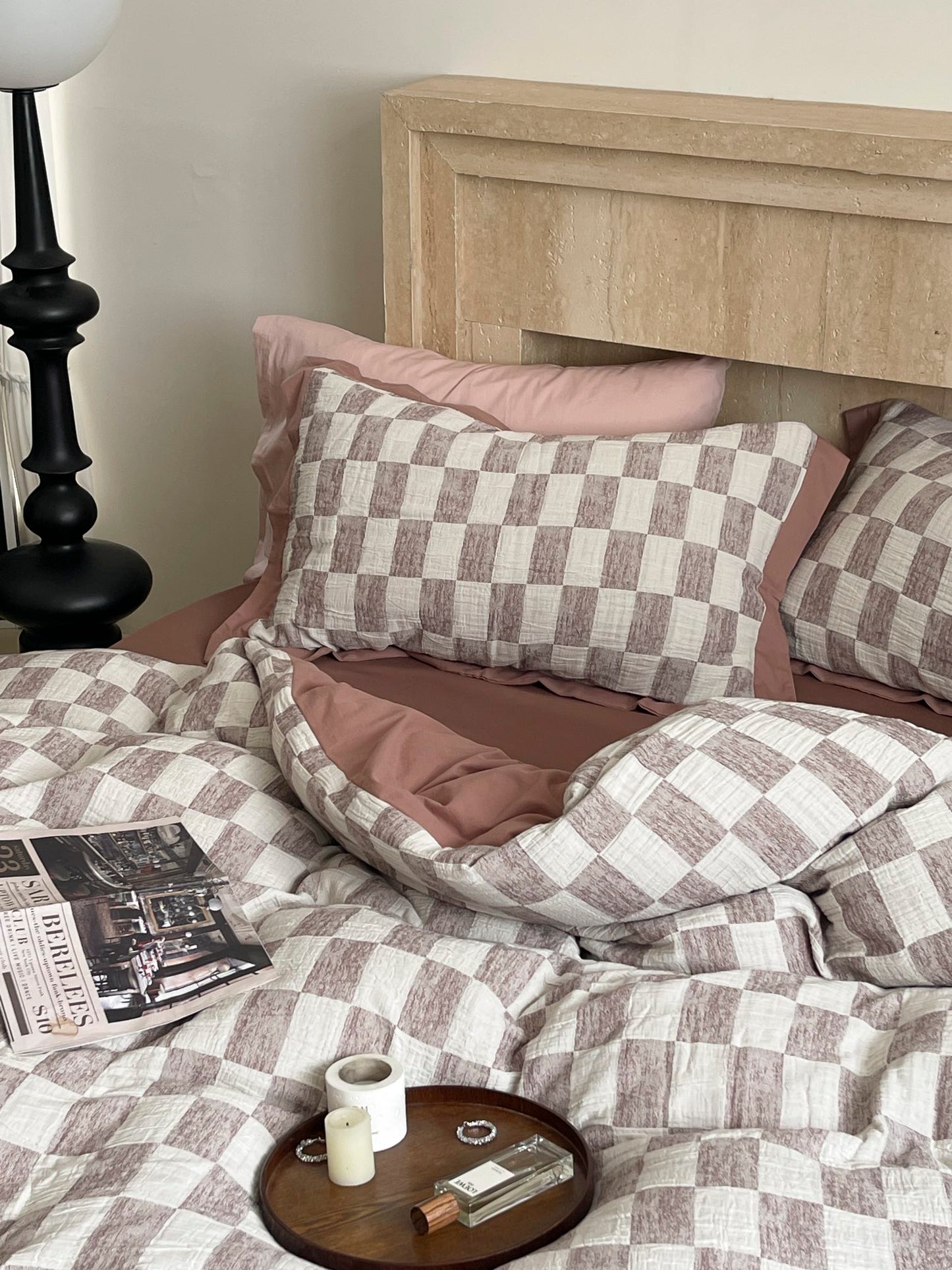 Rose Loft Check Cotton Jacquard Comforter original reference image 3
