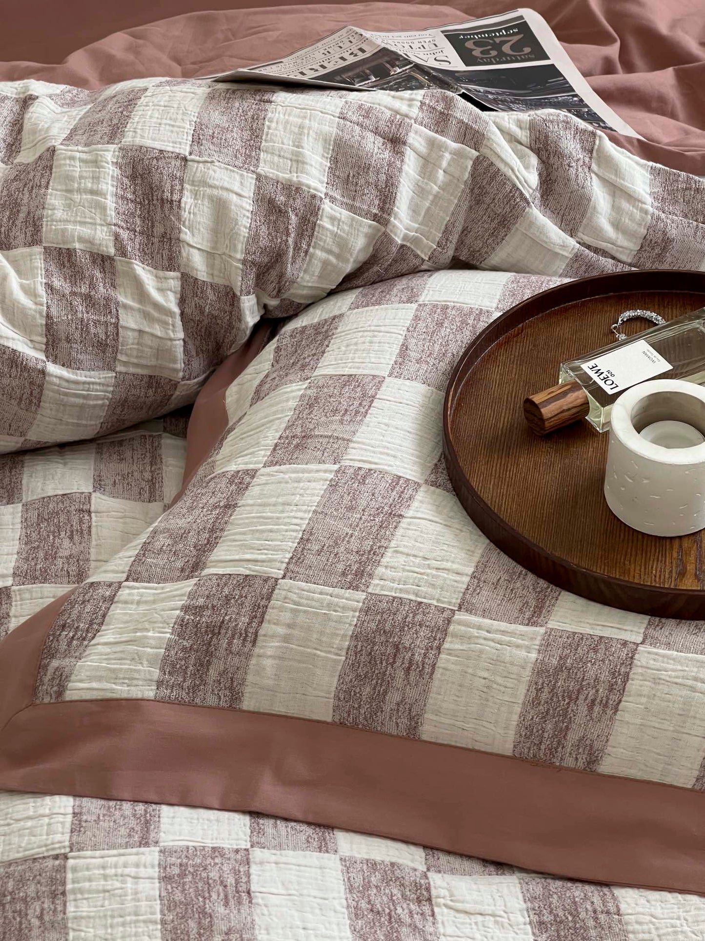 Rose Loft Check Cotton Jacquard Comforter original reference image 7