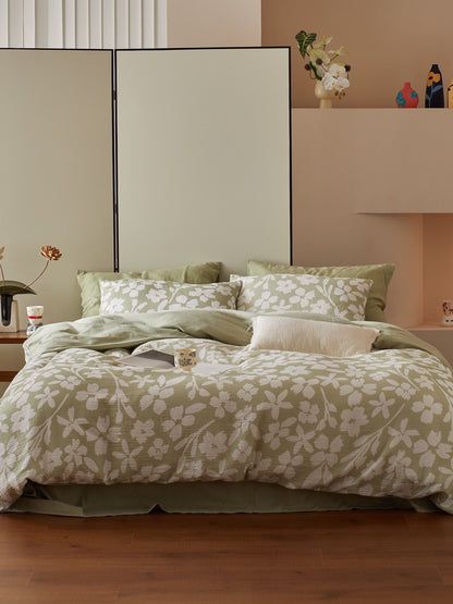 Sage Blossom Cotton Muslin Jacquard Comforter original reference image 3