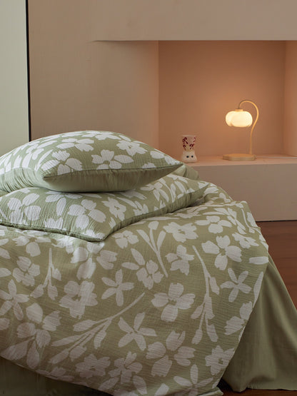 Sage Blossom Cotton Muslin Jacquard Comforter original reference image 5