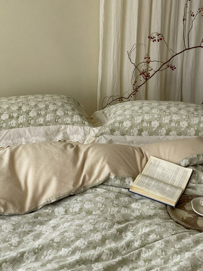 Sage Blossom Lace Duvet Cover original reference image 6