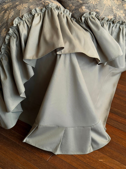 Sage Daisy Ruffle Cotton Jacquard Comforter original reference image 11
