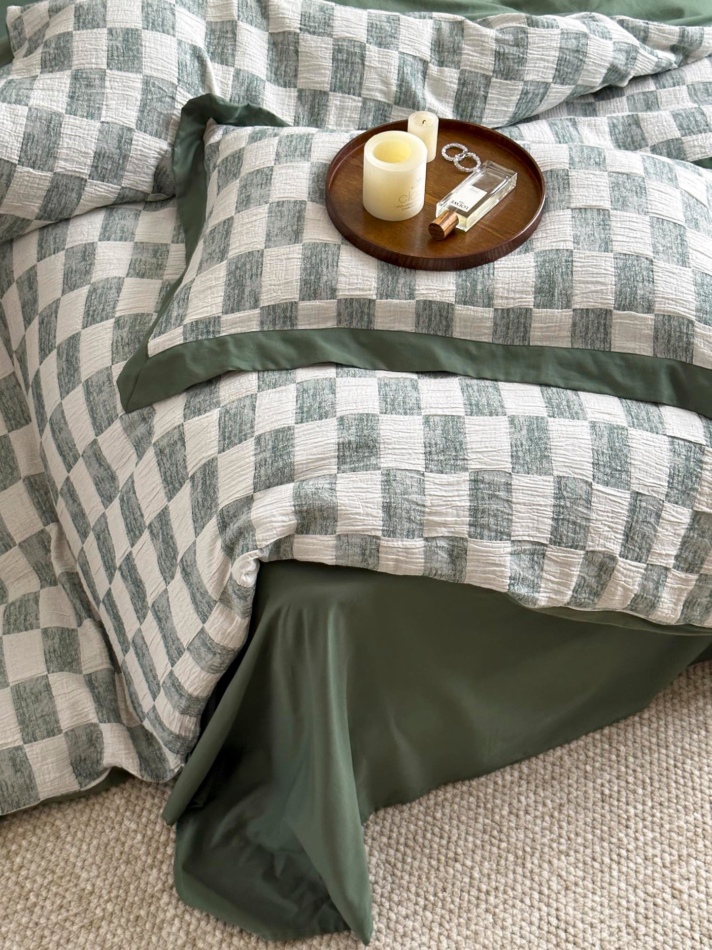 Sage Loft Check Cotton Jacquard Comforter original reference image 3