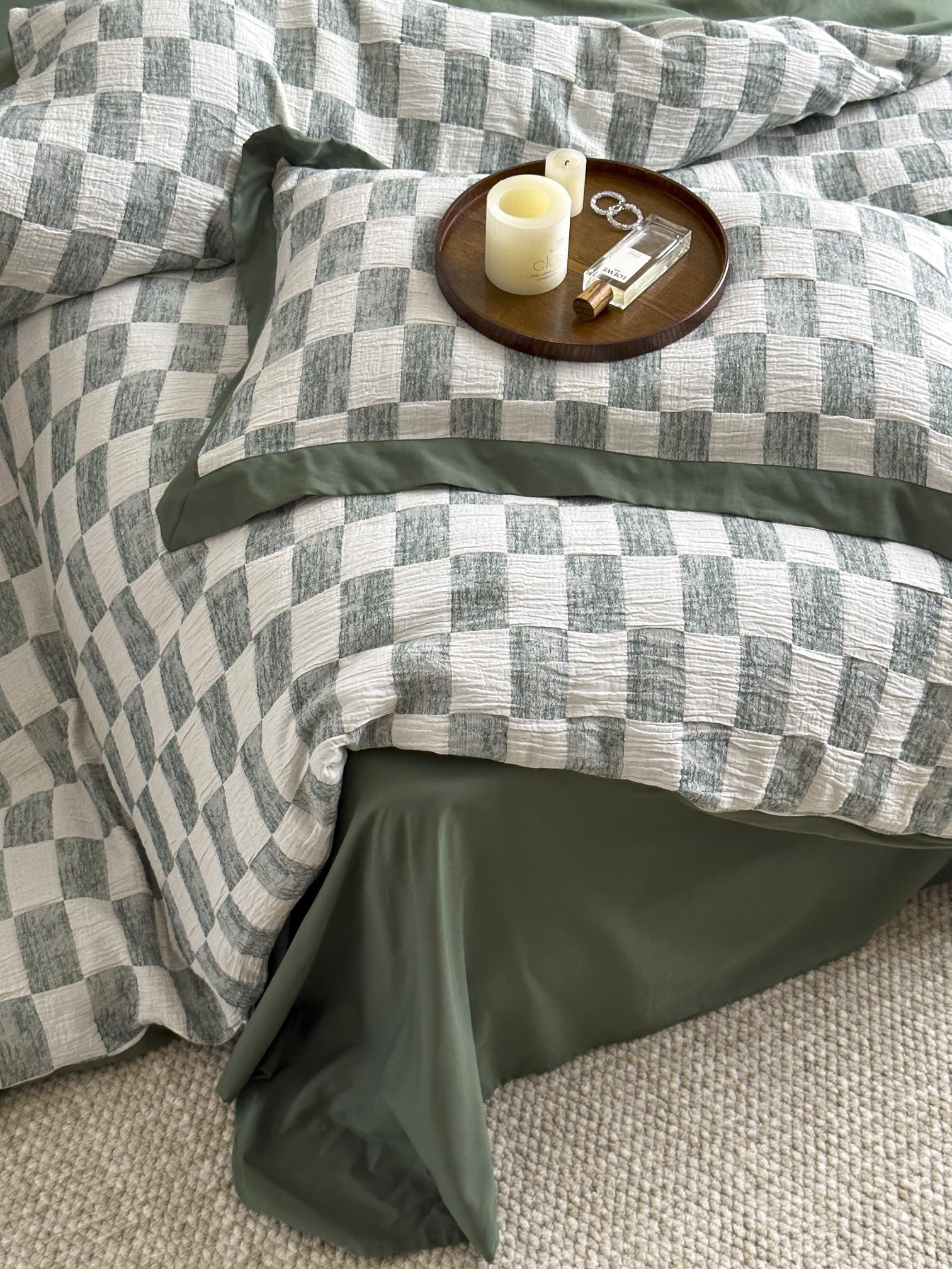 Sage Loft Check Cotton Jacquard Comforter original reference image 3