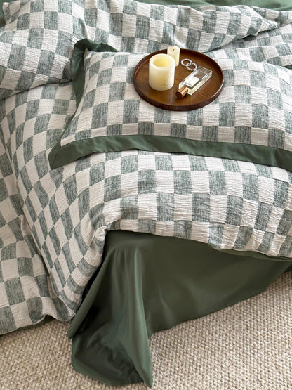 Sage Loft Check Cotton Jacquard Comforter original reference image 3
